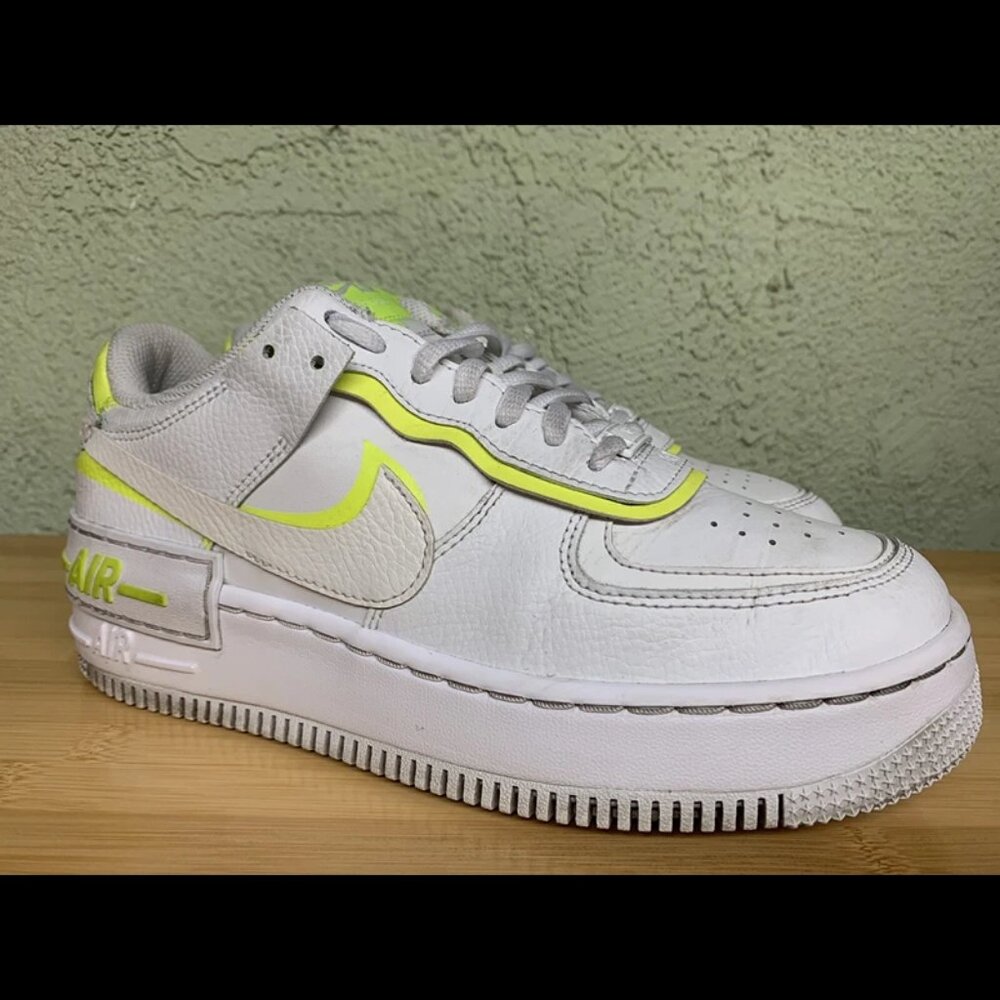 RARE 🚀Nike Air Force 1 Shadow Lemon White CI0919-104 Women's Top Shoes Sz 8